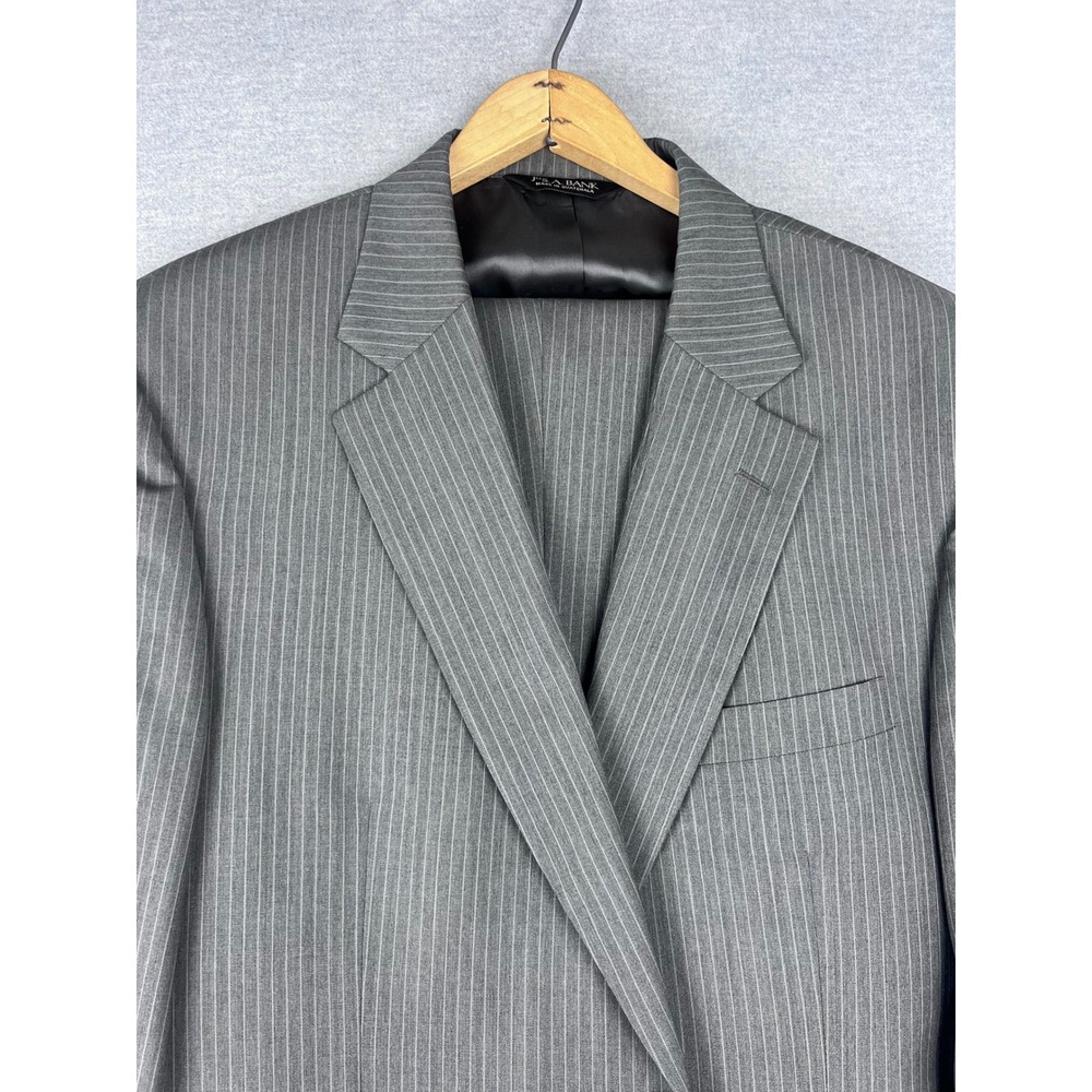 Jos. A. Bank Mens Grey Pinstripe 2 Piece Suit‎ Blazer Trousers 34x30